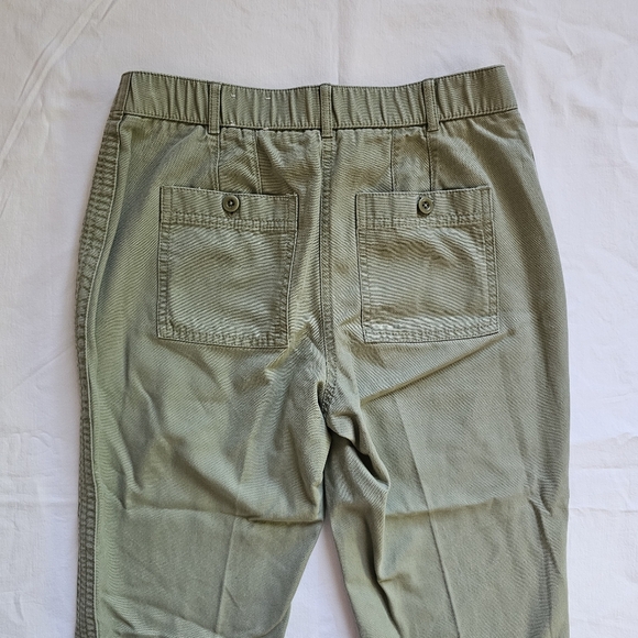 Talbots Petite Slim Cargo Pant Khaki Cropped Mid-rise Soft Patch Pockets Pants - Picture 4 of 6